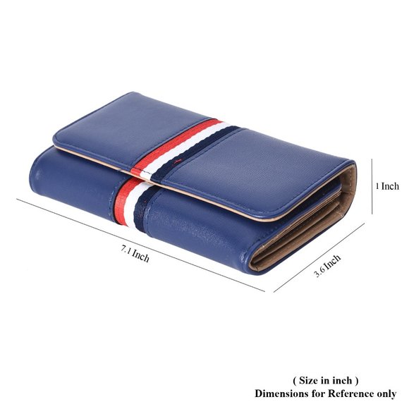 Blue w/Multi Color Stripe Pattern Polyester Wallet - Picture 5 of 5